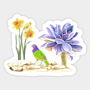 Birds and flowers Sticker